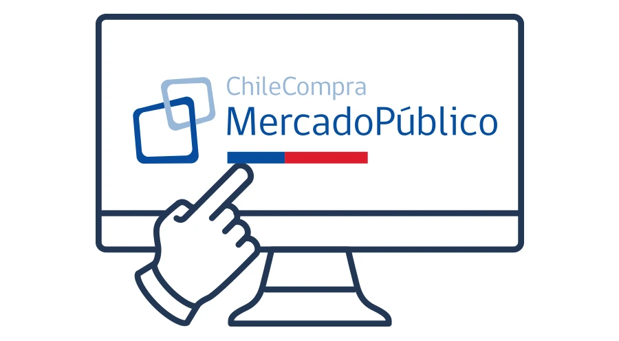 Ilustración de una pantalla con la plataforma Mercado Público de ChileCompra